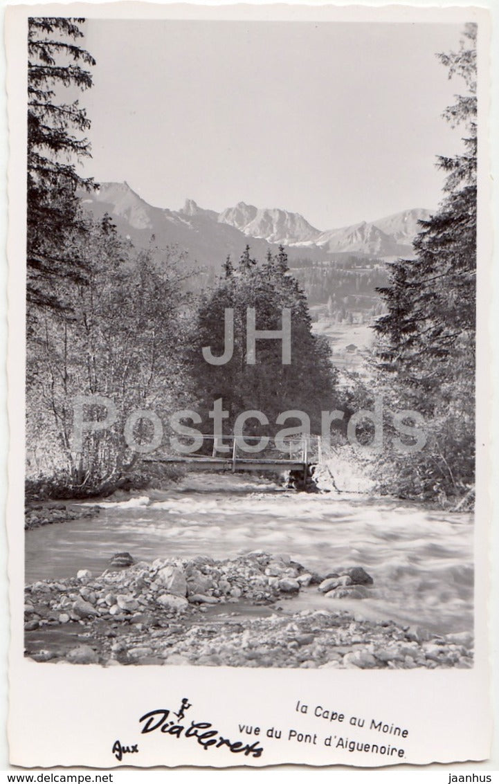 Les Diablerets - La Cape au Moine - vue du Pont d'Aiguenoire - Perle de Alpes Vaudoises - Switzerland - 1958 - used - JH Postcards