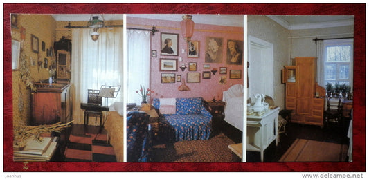 Anton Chekhov museum in Melikhovo -  fathers room - room of Maria Pavlovna - bedroom - 1984 - Russia - USSR - unused - JH Postcards