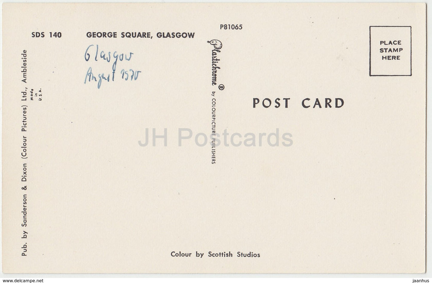 Glasgow - George Square - P810065 - 1970 - United Kingdom - Scotland - used