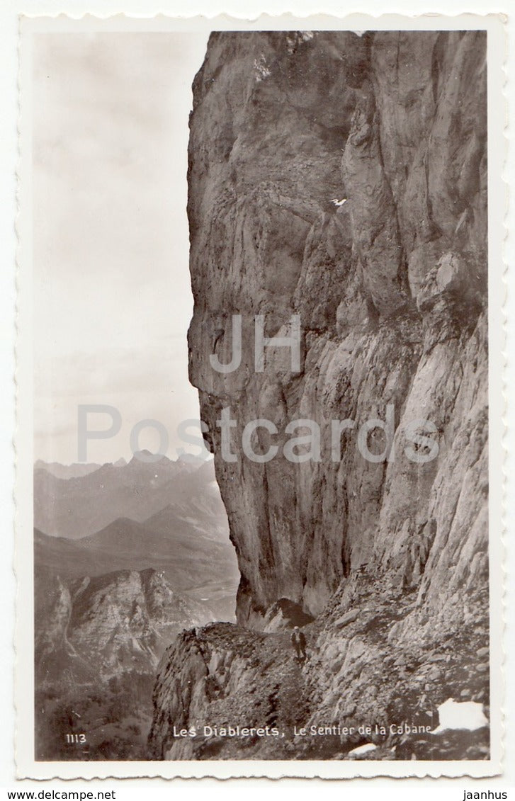 Les Diablerets - Le Sentier de la Cabane - 1113 - Switzerland - 1958 - used - JH Postcards