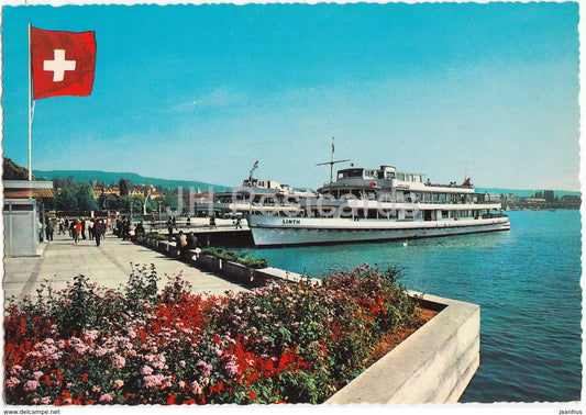 Zurich - Die Neue Schifflande am Brukliplatz - Linth - ship - Switzerland - unused - JH Postcards