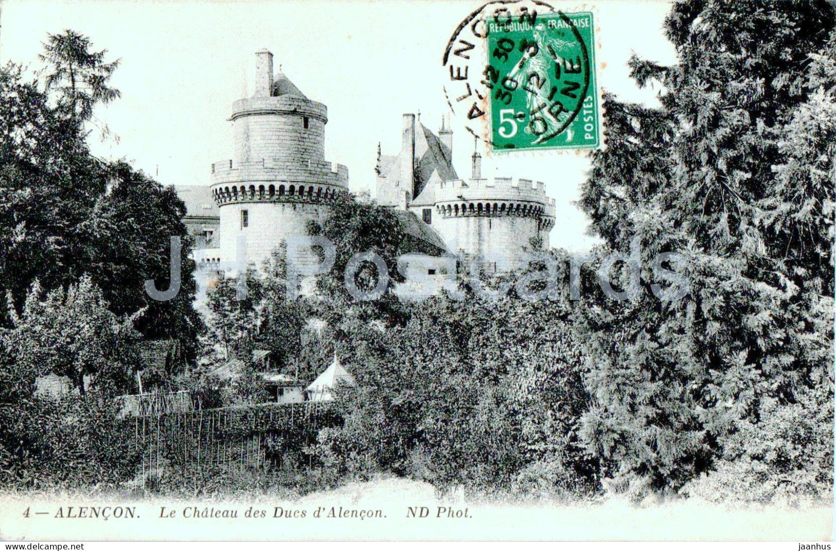 Alencon - Le Chateau des Ducs d'Alencon - castle - 4 - old postcard - 1912 - France - used - JH Postcards