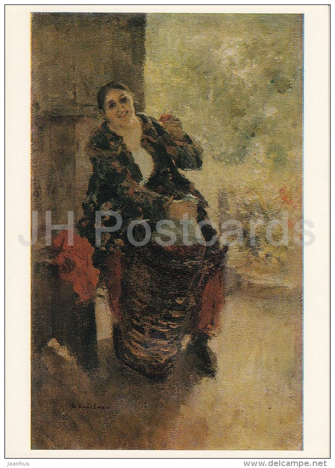 painting by K. Korovin - Mistress , 1897 - woman - Russian art - 1974 - Russia USSR - unused - JH Postcards