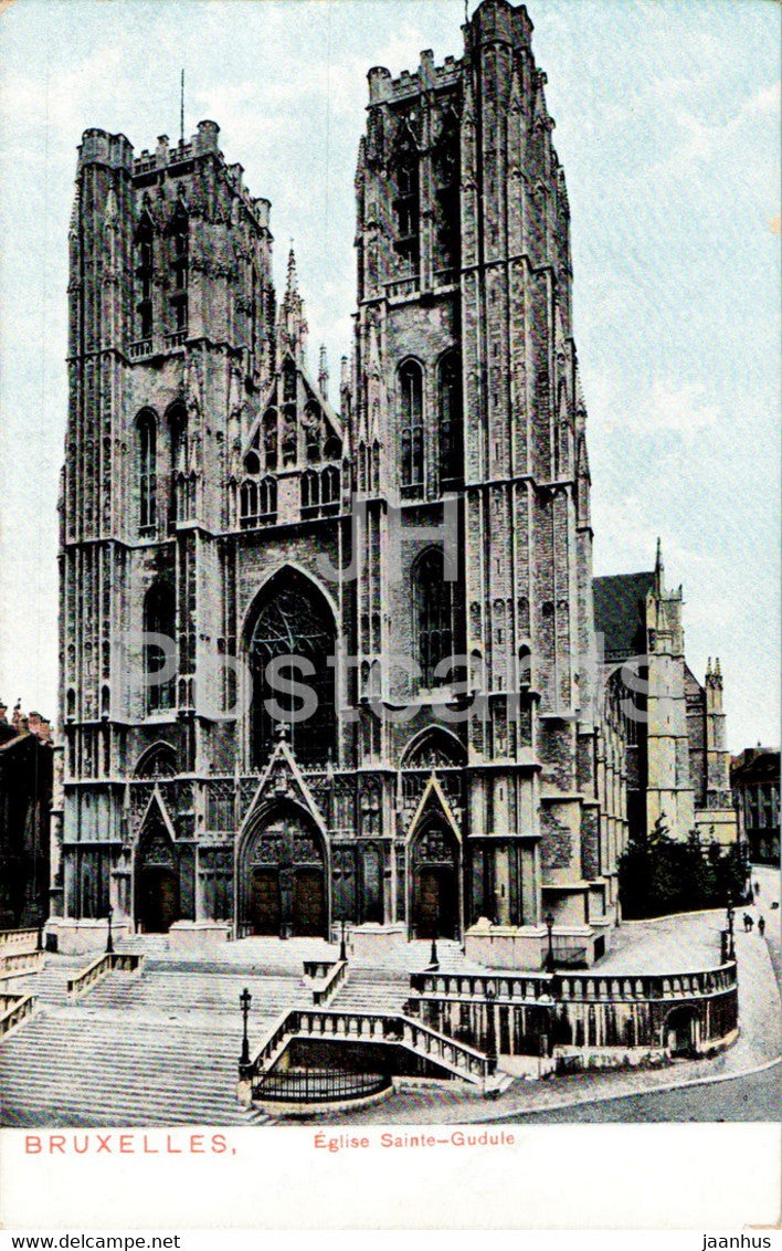 Bruxelles - Brussels - Eglise Sainte Gudule - church - old postcard - Belgium - unused - JH Postcards