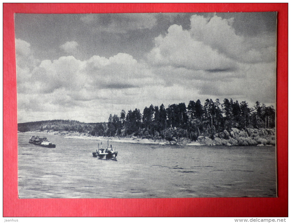 Savinsky Step - boat - Yenisei River - 1956 - Russia USSR - unused - JH Postcards