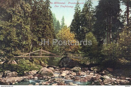 Im Hollental - Frankenwald - Der Teufelssteg - 324 - old postcard - Germany - unused - JH Postcards