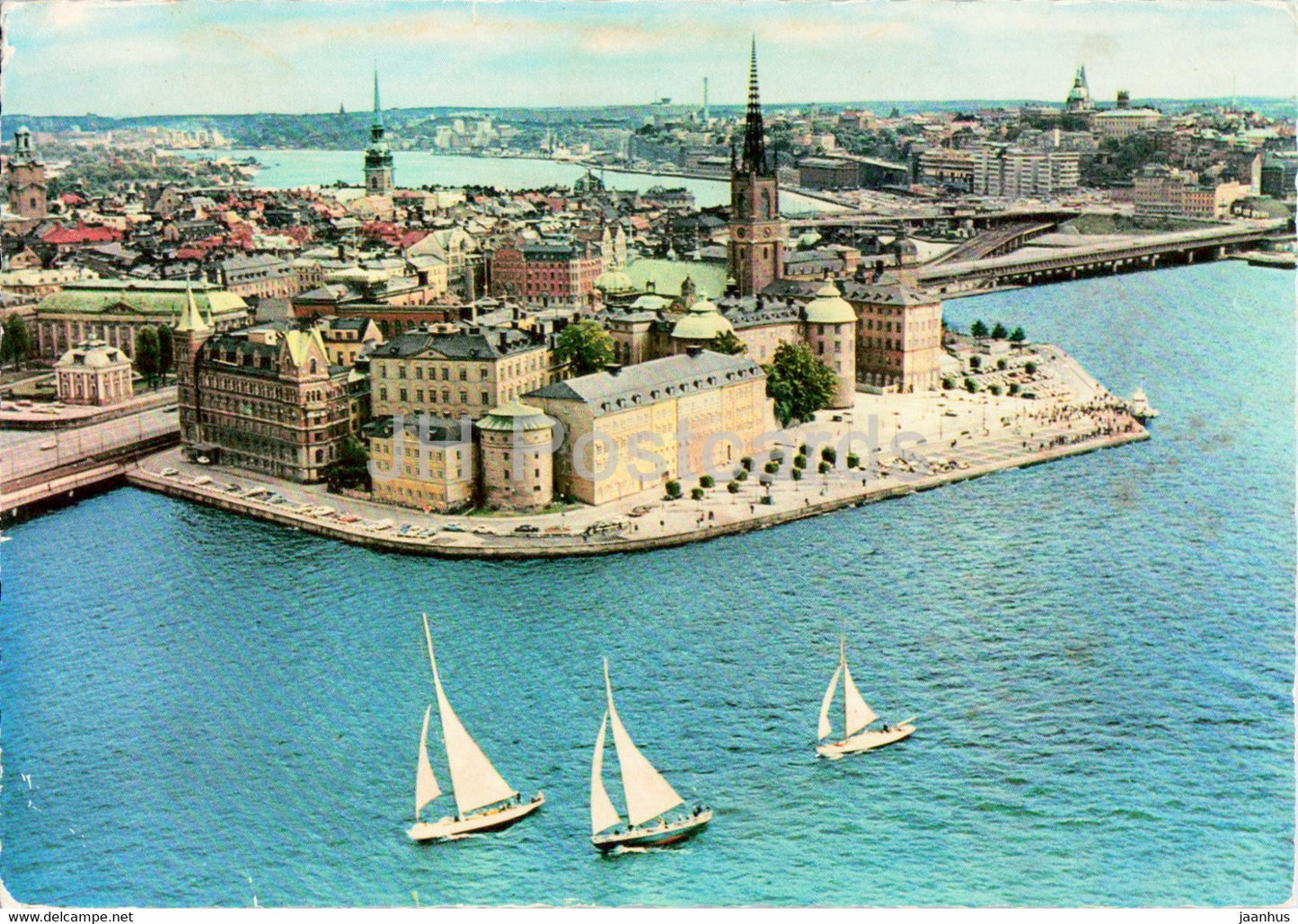 Stockholm - View of Riddarholmen from the Tower of the City Hall - 1977 - Sweden - used - JH Postcards