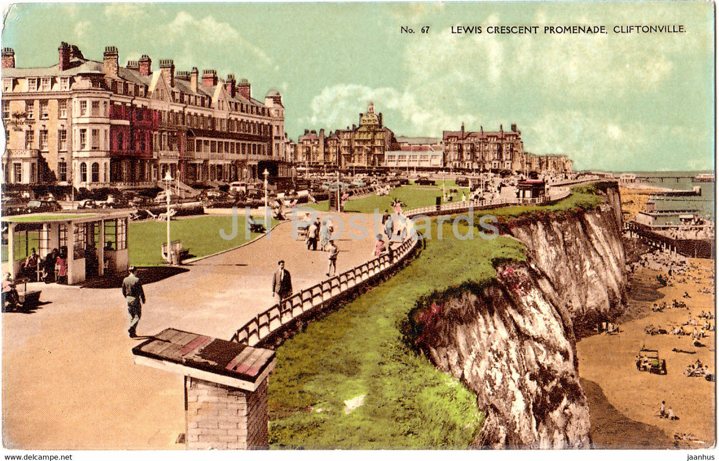 Lewis Crescent Promenade - Cliftonville - 67 - old postcard - 1960 - United Kingdom - England - used - JH Postcards