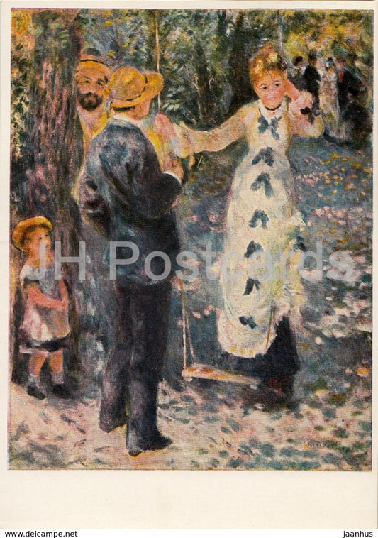 painting by Auguste Renoir - Auf der Schaukel - On the Swing - French art - Germany DDR - unused - JH Postcards