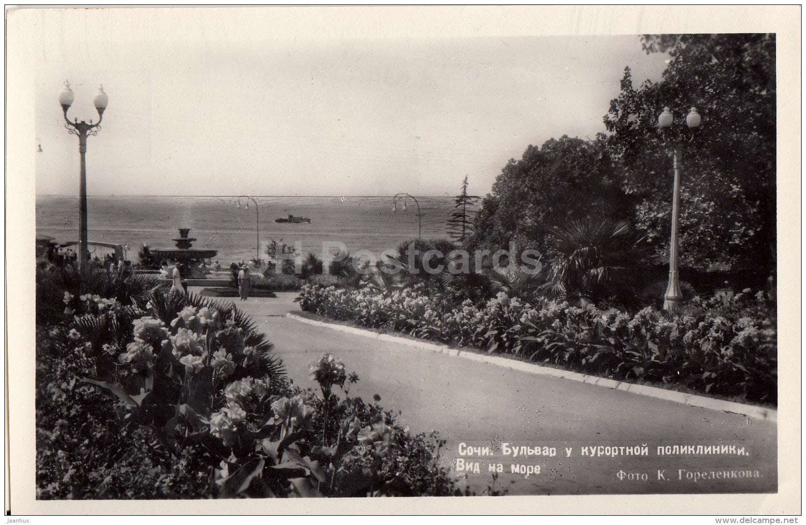 boulevard in the resort clinic - Sochi - photo card - 1954 - Russia USSR - unused - JH Postcards