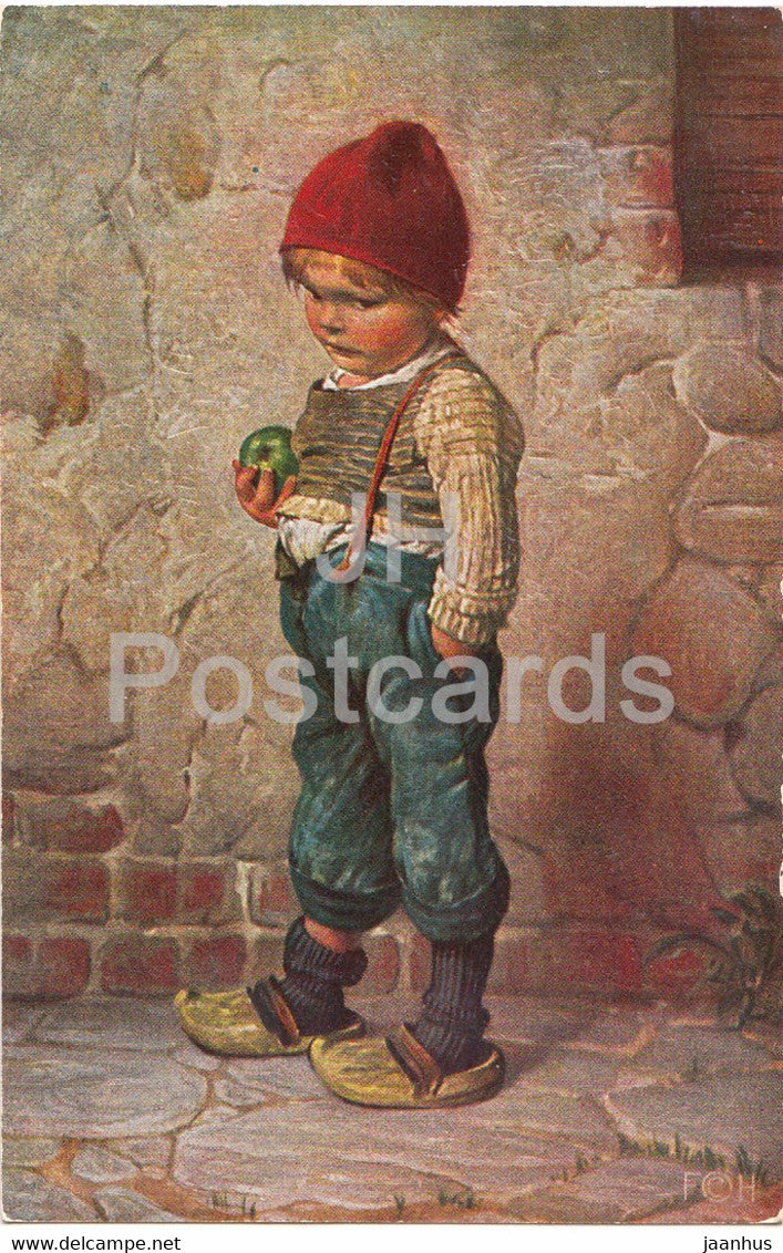 Hansel - H Kaulbach - netherlands boy - 1129 - illustration - old postcard - Germany - unused - JH Postcards