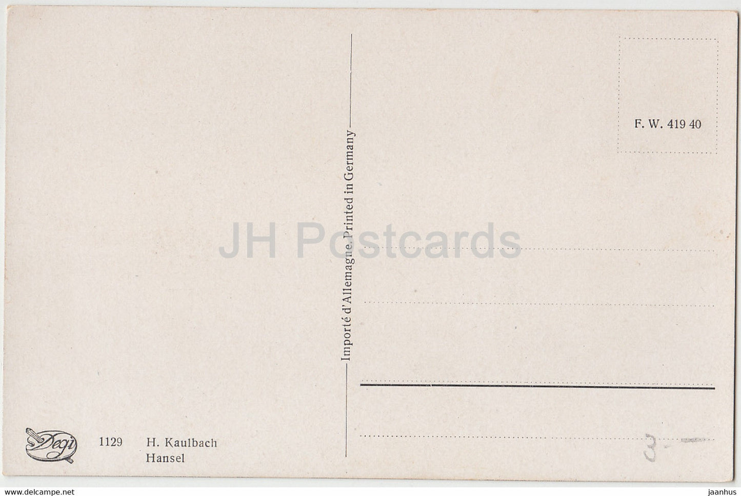 Hansel - H Kaulbach - netherlands boy - 1129 - illustration - old postcard - Germany - unused