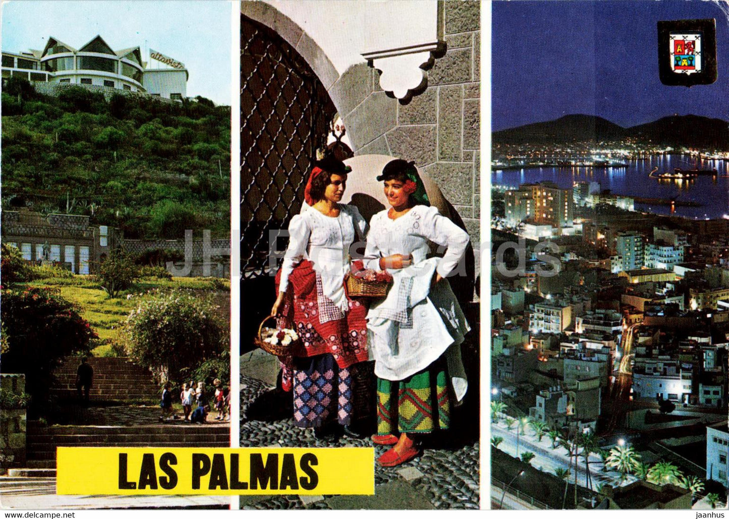 Las Palmas de Gran Canaria - Jardines Doramas - folk costumes - multiview - 369 - 5003 - Spain - used - JH Postcards