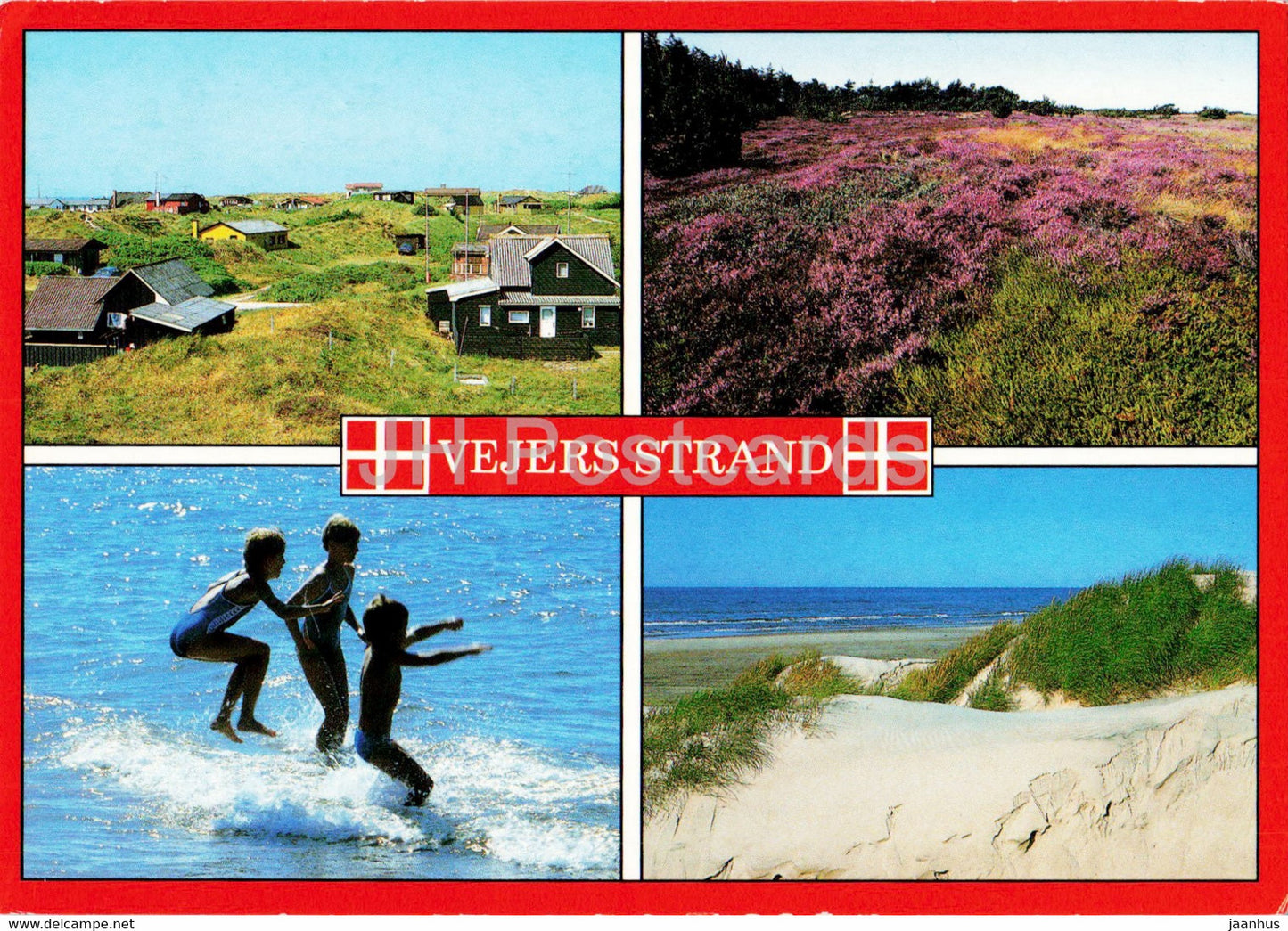 Vejers Strand - children - beach - 1997 - Denmark - used - JH Postcards