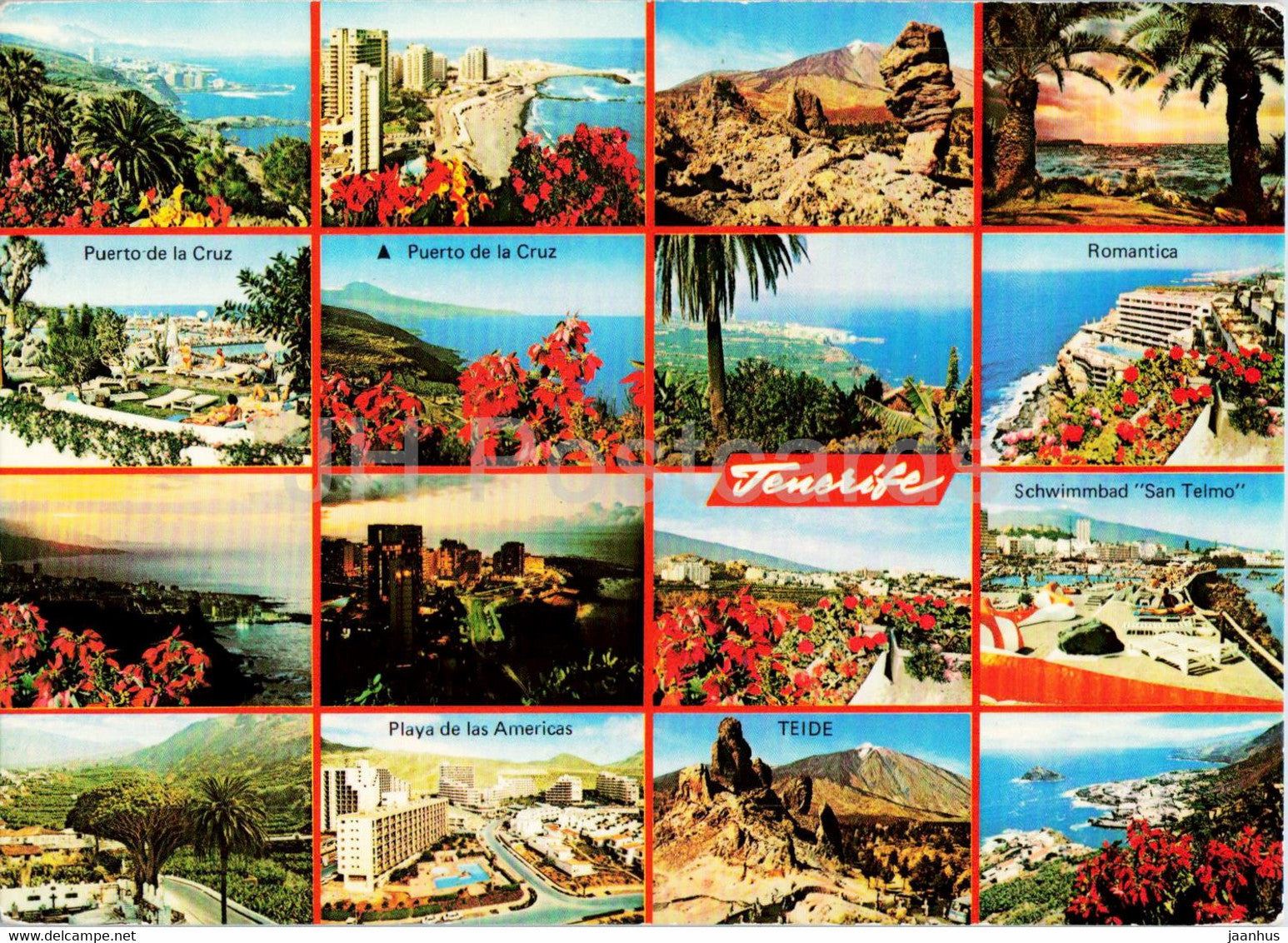 Tenerife - Puerto de la Cruz - Romantica - Teide - Playa de las Americas - multiview - 5923 - Spain - unused - JH Postcards