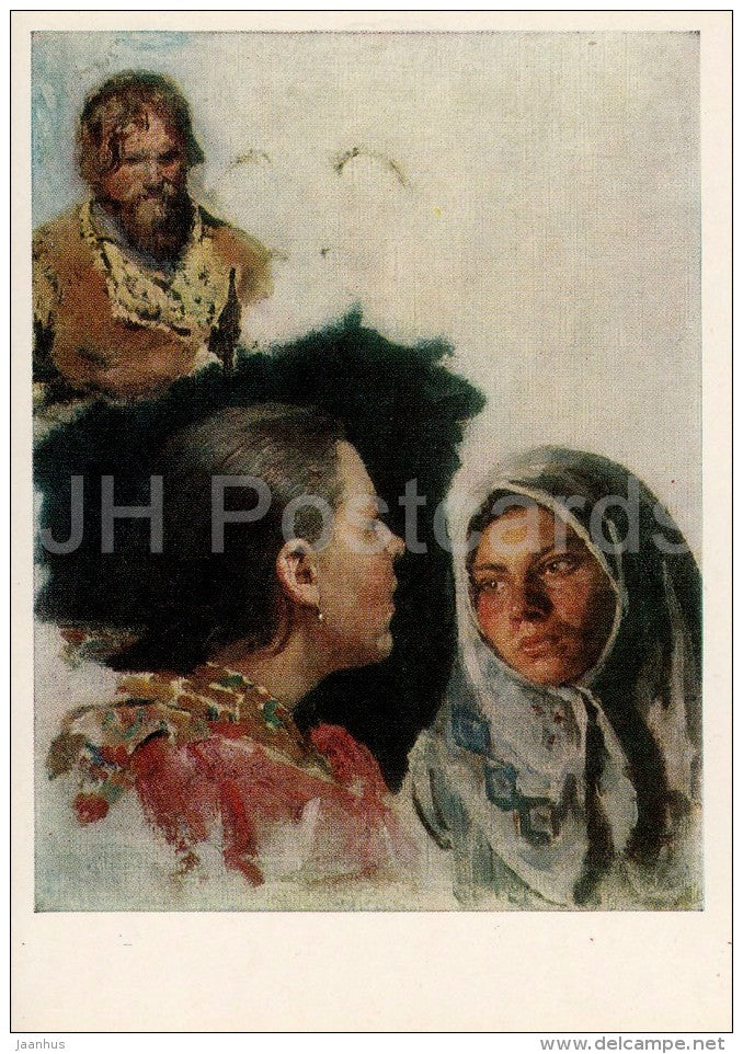 painting by I. Repin - Religious Procession in Kursk Province , sketch - Russian art - 1979 - Russia USSR - unused - JH Postcards