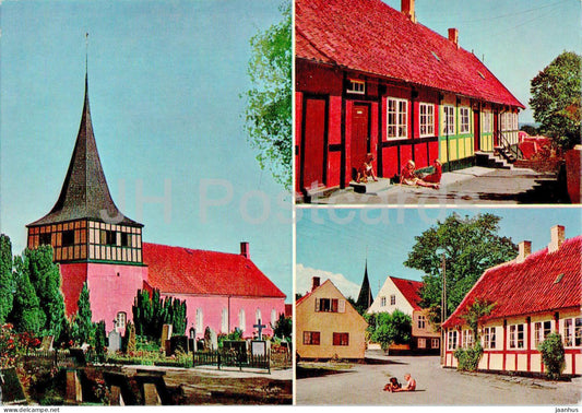 Svaneke - Kirken - Bykilden - Lilleplads - Church - Little square - 8721 - Denmark - unused - JH Postcards