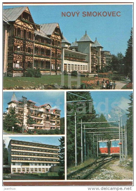 Europa and Palace spa - funicular - Novy Smokovec - High Tatras - Vysoke Tatry - Czechoslovakia - Slovakia - unused - JH Postcards