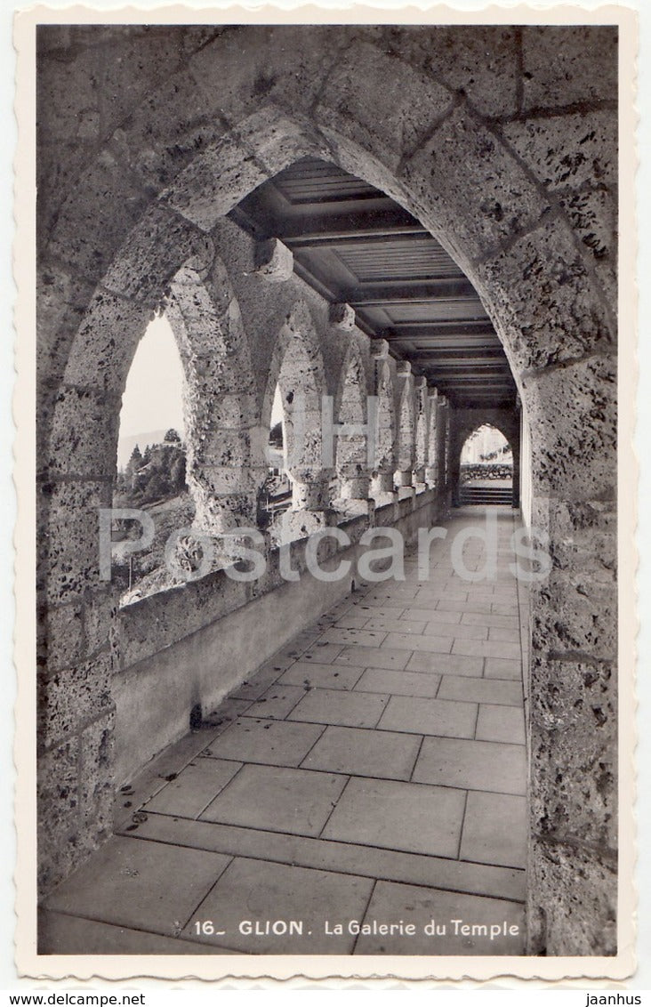 Glion - La Galerie du Temple - 16 - Switzerland - 1958 - used - JH Postcards