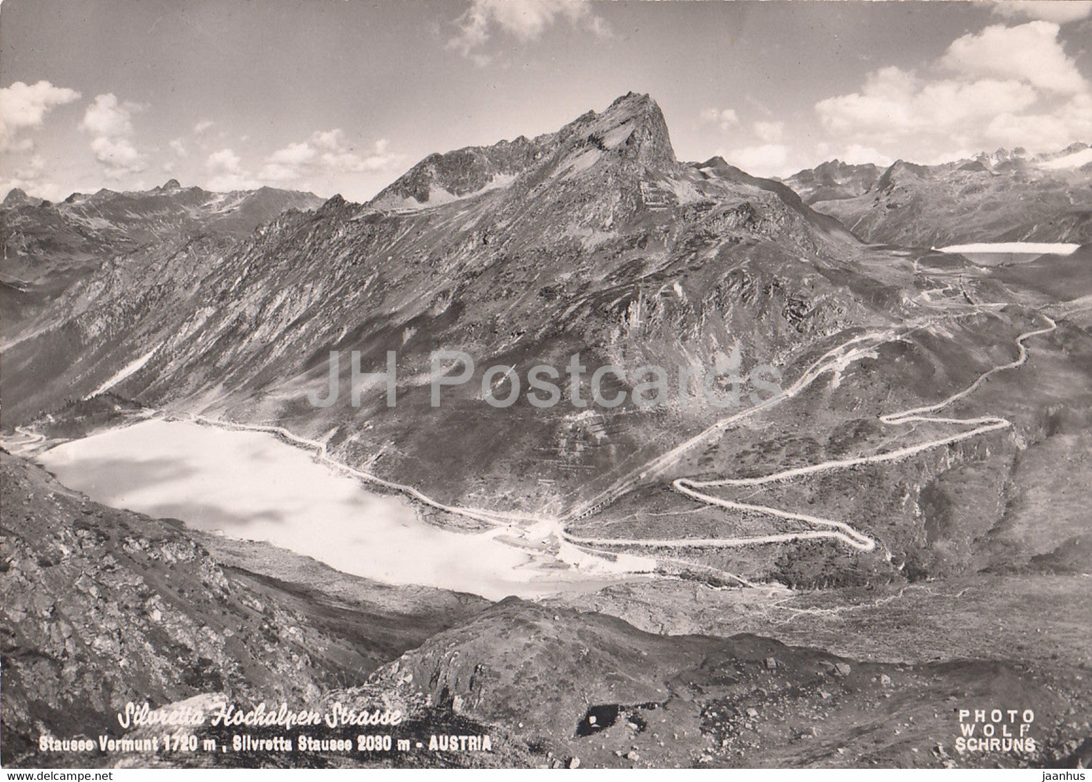 Silvretta Hochalpen Strasse - Stausee Vermunt 1720 m - Silvretta Stausee 2030 m - old postcard - Austria - used - JH Postcards