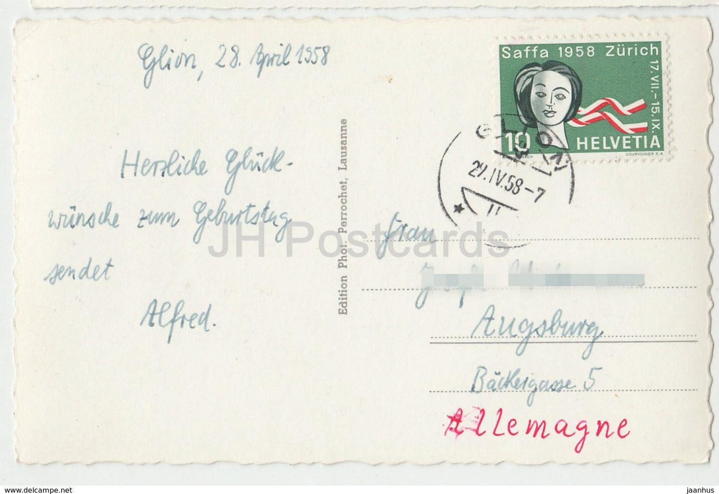 Glion - La Galerie du Temple - 16 - Switzerland - 1958 - used