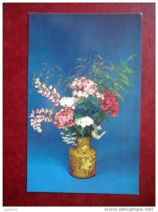 Greeting Card - flowers composition - flowers - 1983 - Russia USSR - unused - JH Postcards