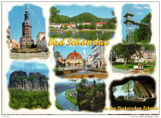 Bad Schandau in der Sächsischen Schweiz - Kneippkurort an der Elbe - Germany - 2005 gelaufen - JH Postcards