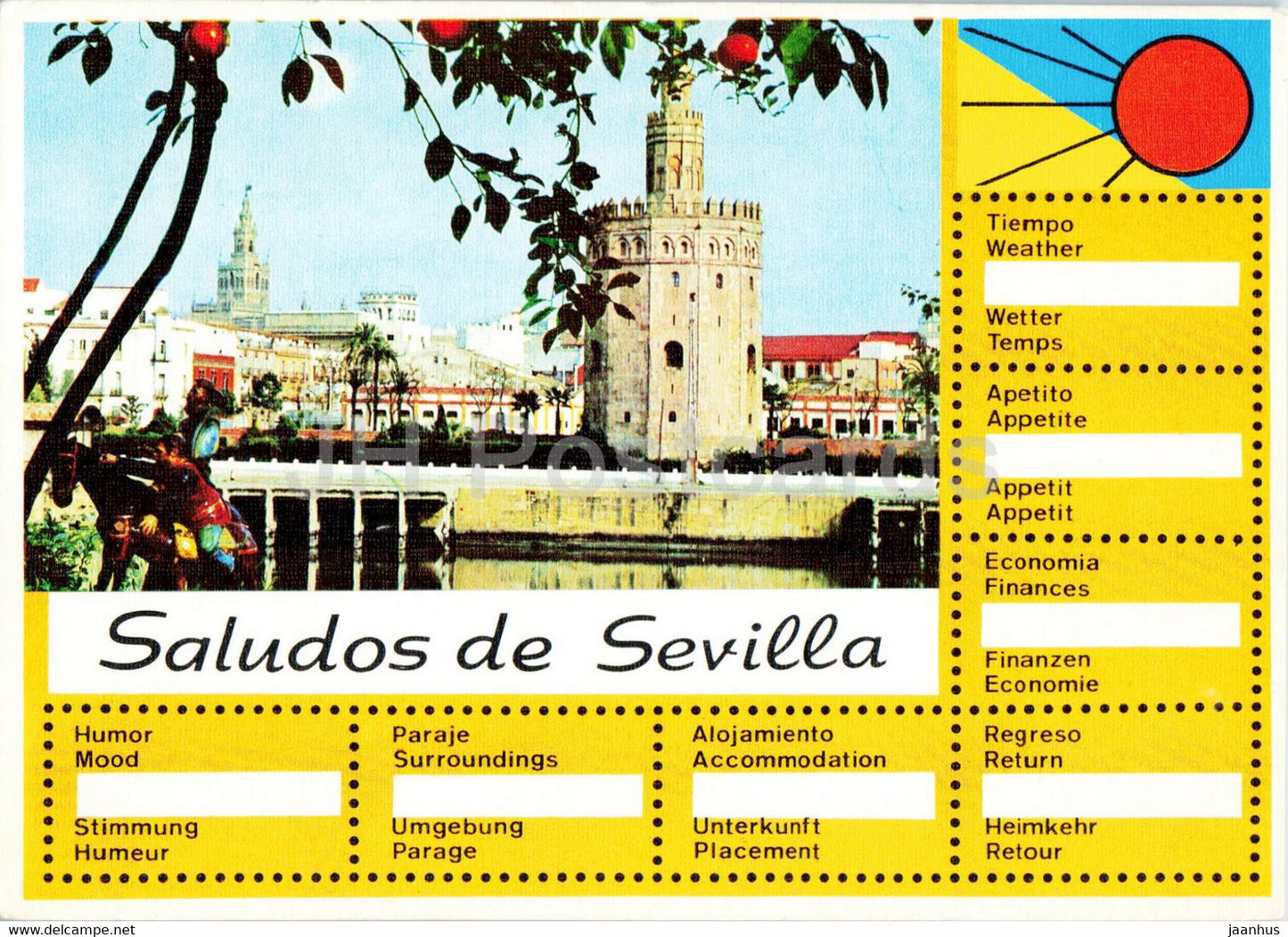 Sevilla - Saludos de Sevilla - 257 - Spain - unused - JH Postcards