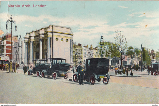 London - Marble Arch - old car - old postcard - England - United Kingdom - used - JH Postcards