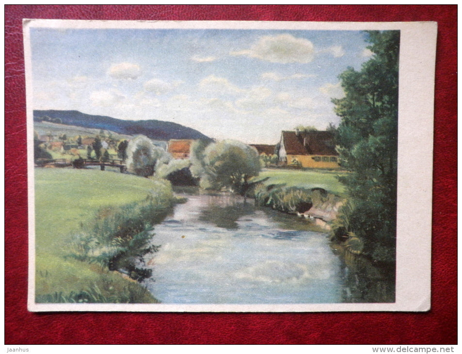 painting by H. Tillberg - river - german art - Berlin , Charlottenburg 9 - unused - JH Postcards