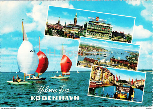 Hilsen fra Kobenhavn - Copenhagen - sailing boat - 1967 - Denmark - used - JH Postcards