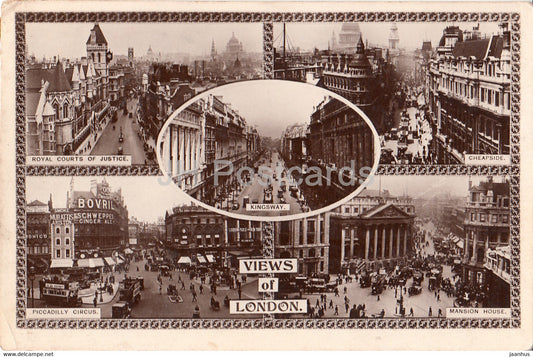 Views of London - Kingsway - Cheapside - Piccadilly - old postcard - 1930 - England - United Kingdom - used - JH Postcards