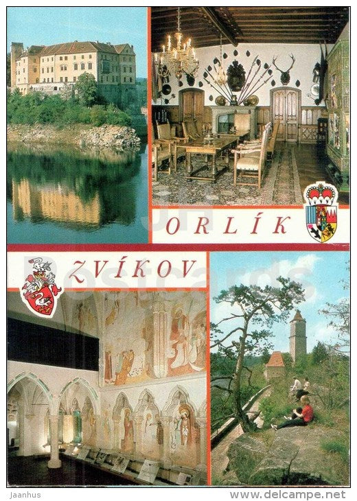 Orlik Zvikov - castle - interior - Czechoslovakia - Czech - unused - JH Postcards