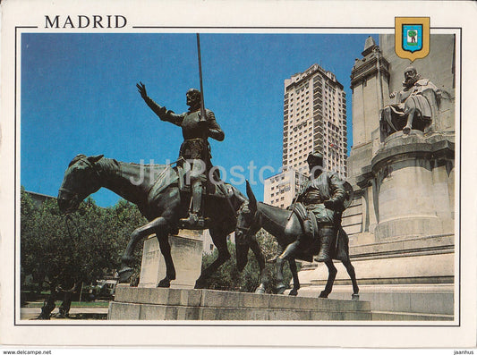 Madrid - Plaza Espana - Monumento a Cervantes - Espana square - monument to Cervantes - 121 - Spain - unused - JH Postcards