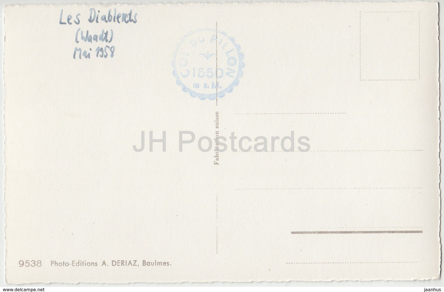 Massif des Diablerets - 9538 - Switzerland - 1958 - used