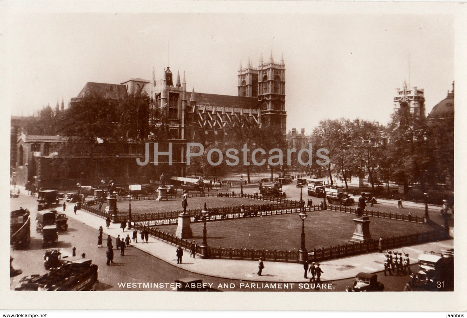 London - Westminster Abbey and Parliament Square - 31 - old postcard - England - United Kingdom - unused - JH Postcards