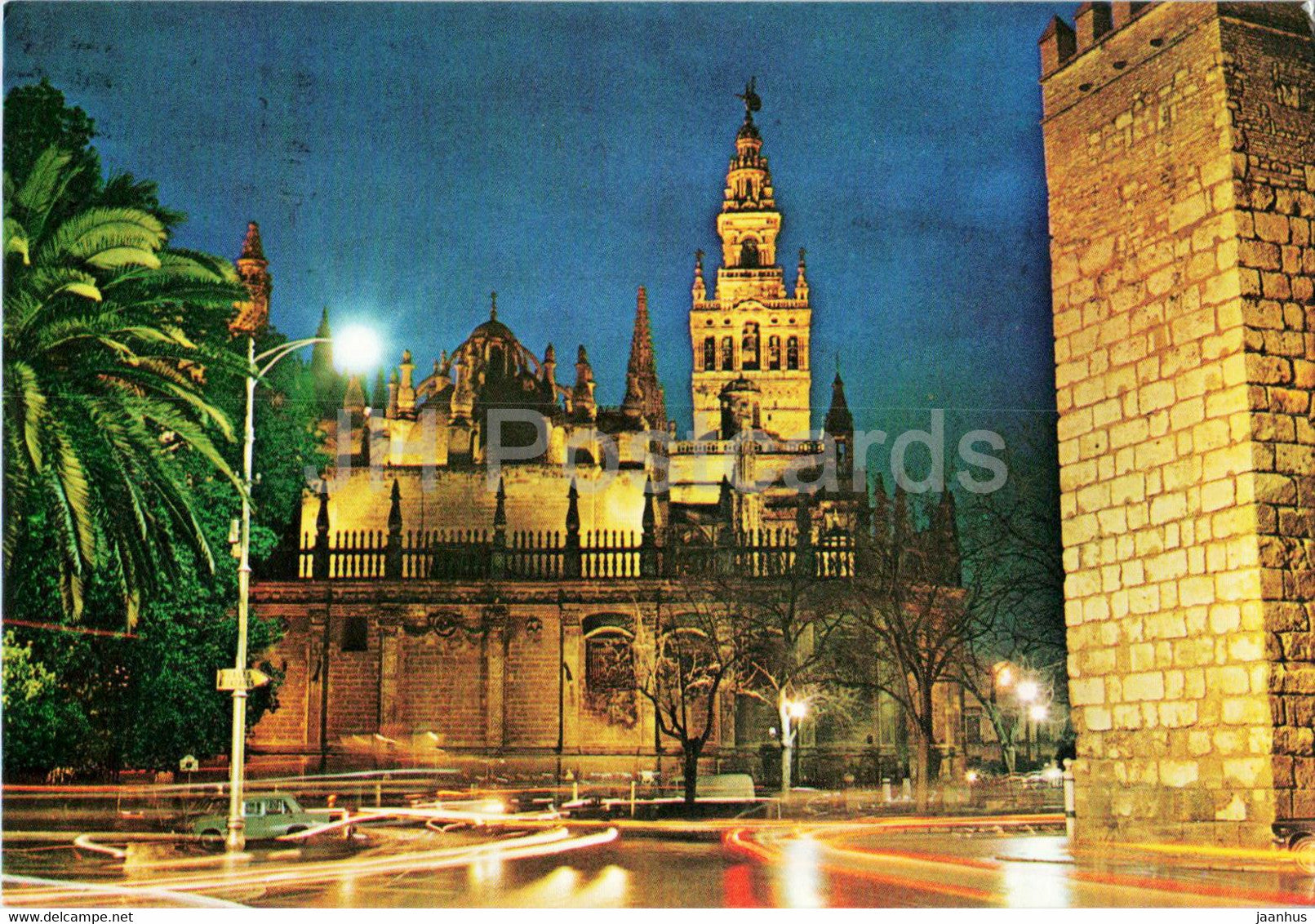 Sevilla - Catedral y Giralda de noche - cathedral - 209 - 1984 - Spain - used - JH Postcards