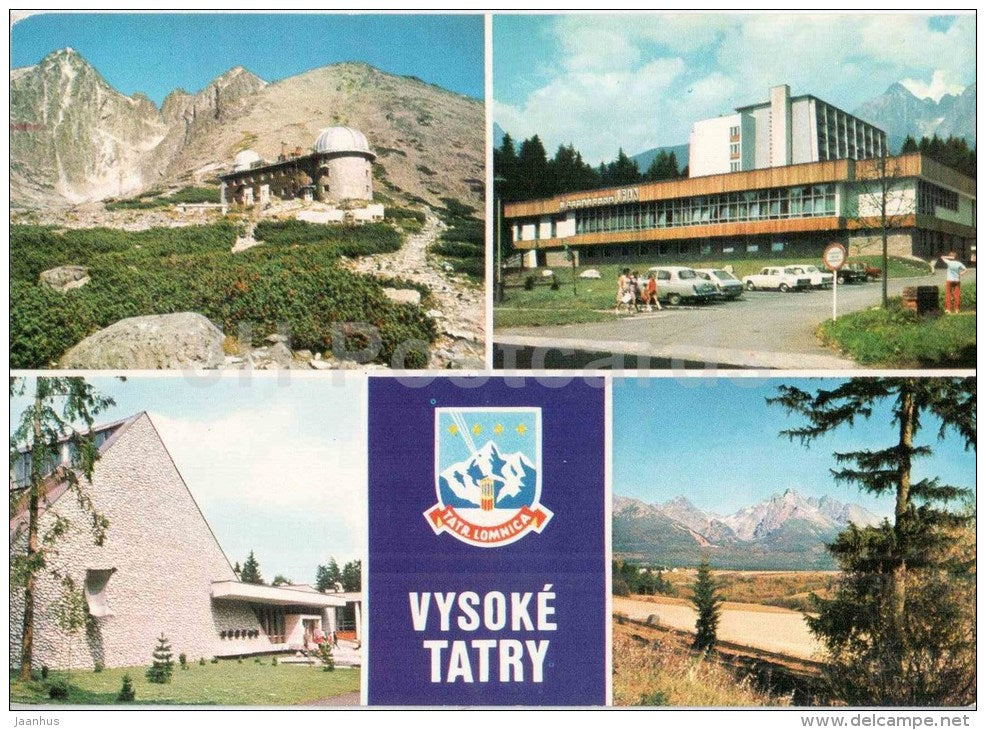 observatory - Skalne Pleso - convalescent home Uran - Vysoke Tatry - High Tatras - Czechoslovakia - Slovakia - unused - JH Postcards