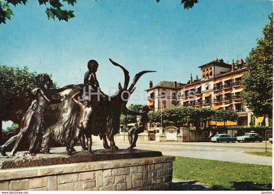 Vevey - Premiere chevauchee de Bacchus - Bacchus' first ride - sculpture - VV - 1982 - Switzerland - used - JH Postcards