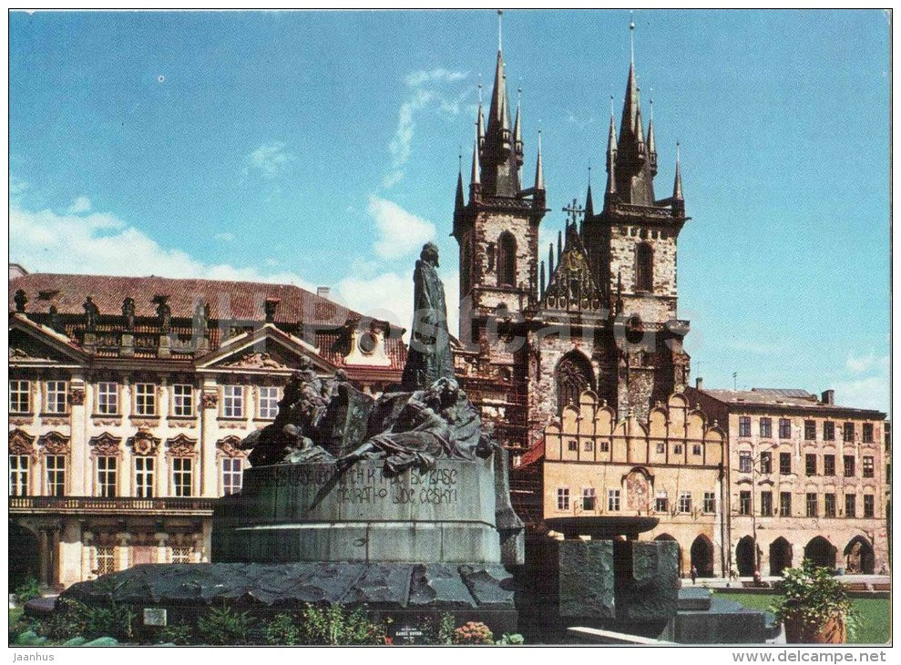 The Tyn Church - monument - Praha - Prague - Czech - used 1991 - JH Postcards