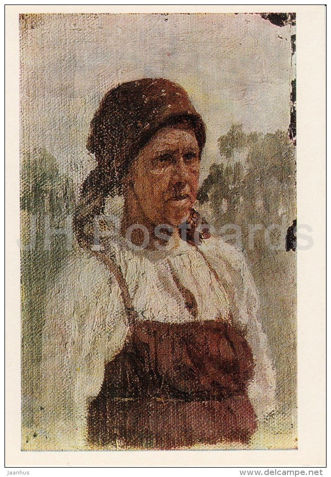 painting by I. Repin - Old Woman , 1879 - Russian art - 1979 - Russia USSR - unused - JH Postcards