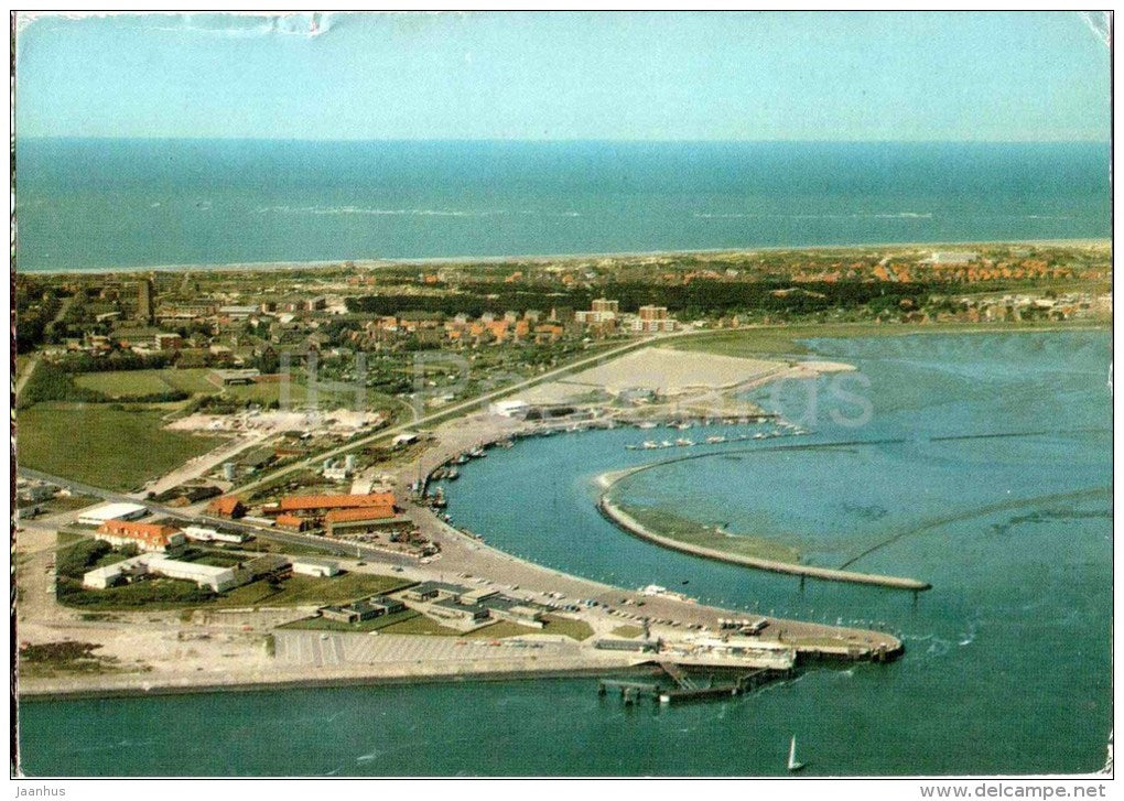 Nordseebad Norderney - Luftaufnahme - Hafen - port - aerial view - 1974 gelaufen - JH Postcards