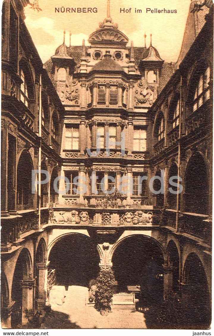 Nurnberg - Hof im Pellerhaus - Nuremberg - 3 - old postcard - 1906 - Germany - unused - JH Postcards