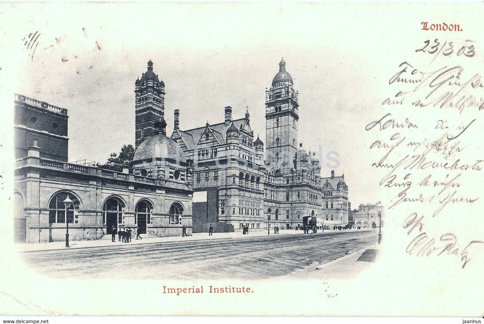 London - Imperial Institute - old postcard - 1903 - England - United Kingdom - used - JH Postcards