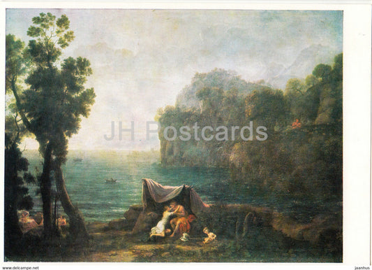 painting by Lorraine Claude - Kustenlandschaft mit Acis und Galathea - French art - Germany DDR - unused - JH Postcards