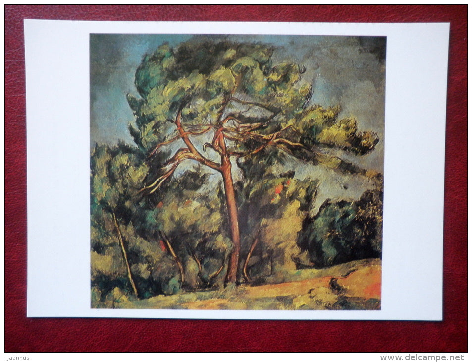 painting by Paul Cézanne - Large stone pine,  1892 - french art - unused - JH Postcards