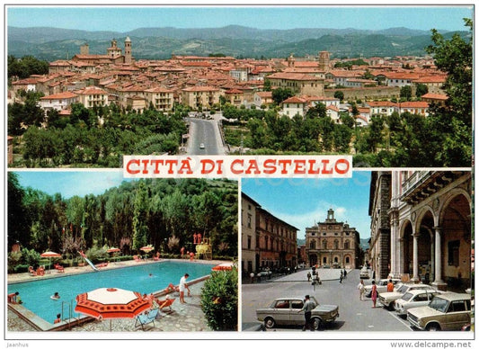pool - panorama - cars - Citta di Castello - Perugia - Umbria - 6271 F - Italy - Italia - unused - JH Postcards