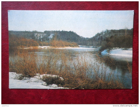 The Gauja river in early spring near Sigulda - Latvia USSR - unused - JH Postcards