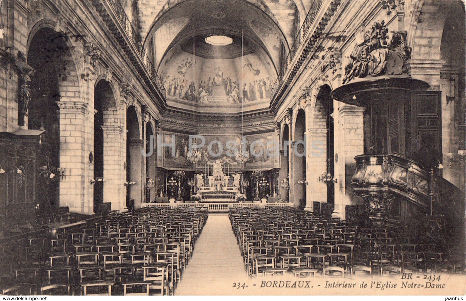 Bordeaux - Interieur  de l'Eglise Notre Dame - church - 234 - old postcard - France - used - JH Postcards