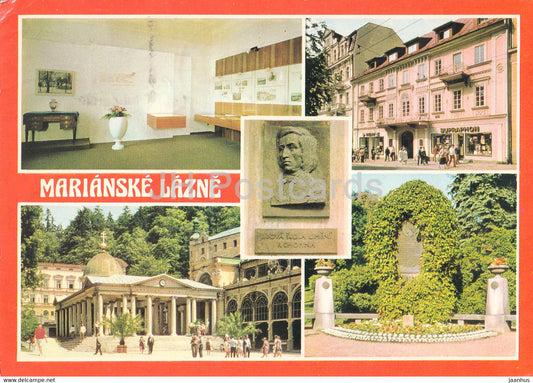 Marianske Lazne - monument to Chopin - Chopin house - museum - 1984 - Czechoslovakia - Czech Republic - used - JH Postcards